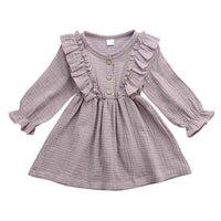 1-6Y Baby Girl Spring Dress With Ruffled Children