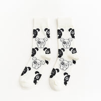 Autumn And Winter New Socks Korean Fashion Personality Men And Women Tube Socks Cartoon Black And White Cat And Dog Animal Series