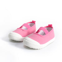 Children'S Canvas Shoes Shallow Mouth Single Shoes Elastic Broken Flowers Square Mouth Girls Shoes