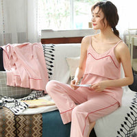 Three-Piece Cotton Confinement Suit Spring And Autumn Prenatal And Post-Natal Outing, Breastfeeding And Nursing Clothes, Pregnant Women Pajamas, Cotton Suit
