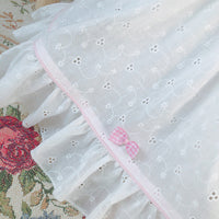 Baby Girl Spring Summer White Vintage Smoking Embroidery
