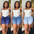 Ebay Amazon Wish European And American Fashion Women'S High Waist Slim Denim Shorts