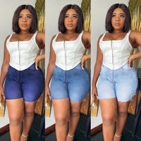 Ebay Amazon Wish European And American Fashion Women'S High Waist Slim Denim Shorts