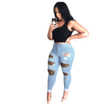 New European And American Wish Cross-Border Ebay Amazon Personality Big Hole Skinny Jeans Women