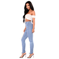 Amazon Manufacturers Spot Wholesale Light Blue Bandage Corns Women'S Jeans In Europe And America Ebay