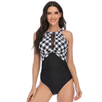 Backless Sexy Swimsuit Floral Halter One-piece