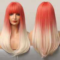 Long Smooth Synthetic Wig With Bangs For Women