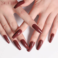 Long Ballet Fake Nail Solid Color Coffin Nail
