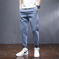 Jeans Men'S Elastic Korean Fashion Harun Light  Straight Loose Casual Pants