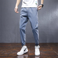 Jeans Men'S Elastic Korean Fashion Harun Light  Straight Loose Casual Pants