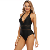 Fashion Conservative Sling Covering Belly Solid Color One-Piece Triangle Swimsuit