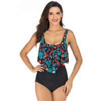 New European And American Bikini Amazon Swimsuit Women''S Sexy Swimsuit Suspender Printed Split High Waist Bikini