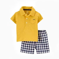 Two-piece Infant Solid Color Sleeve T-shirt Shorts
