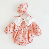 Baby Girl's Floral Cotton Sleeveless Triangle Romper