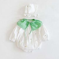 Baby Girl's Floral Cotton Sleeveless Triangle Romper