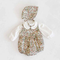 Baby Girl's Floral Cotton Sleeveless Triangle Romper