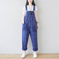 Korean Style Fashion Coconut Tree Bib Pants Plus Size Casual Pants Loose Print Three-Color In
