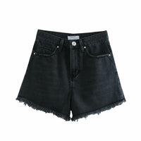 High Waist Temperament Was Thin Button Denim Shorts