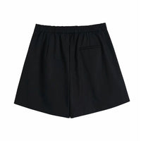 Casual Shorts With Elastic Waist Pleated Decoration