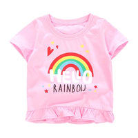 Summer New Short-Sleeved T-Shirt Knitted Pure Cotton Girl t-Shirt