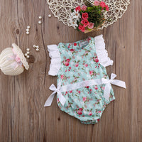 Children's Clothing AliExpress Supply Summer Floral Romper No Hair Accessories