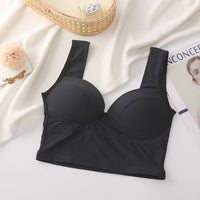 Upper Support, Waistcoat, Chest-Wrapped Cotton Breathable Sports Bra, Fixed Inner Cup