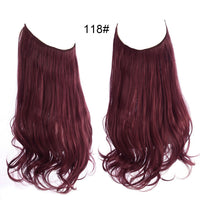 Wig Female Fish Line Type Long Curly Hair Chemical Fiber Extension Piece Matte High Temperature Silk Fish Silk Thread Wig Piece