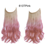 Wig Female Fish Line Type Long Curly Hair Chemical Fiber Extension Piece Matte High Temperature Silk Fish Silk Thread Wig Piece