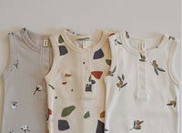 Baby Siamese Romper Sleeveless Vest Summer Bag Fart Clothes New Baby Cotton Triangle Climb For Men And Women