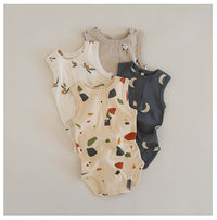 Baby Siamese Romper Sleeveless Vest Summer Bag Fart Clothes New Baby Cotton Triangle Climb For Men And Women