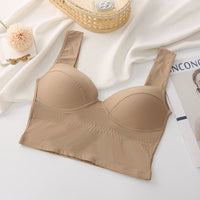 Upper Support, Waistcoat, Chest-Wrapped Cotton Breathable Sports Bra, Fixed Inner Cup