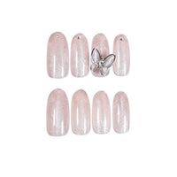 Spar Cat Eye Long Round Head Zircon Butterfly Nail Art Finished