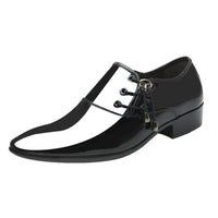 Italian Men'S Leather Shoes, Shiny Leather Loafers, Pointed Toe, Fashion