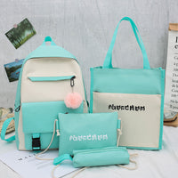 Simple Four-Piece Backpack Wholesale Large Capacity Canvas Backpack