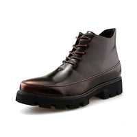 Men'S Boots British Bullock Short Boots High-Top Wedding Bright Leather Shoes