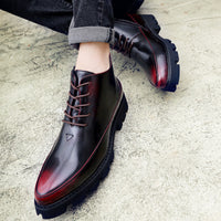 Men'S Boots British Bullock Short Boots High-Top Wedding Bright Leather Shoes
