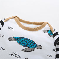 Long-Sleeved Turtle Print Romper Jumpsuit