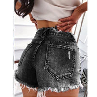 Ripped High Waist Hot Pants Denim Shorts