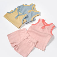 Summer Casual Cotton Soft Sleeveless Vest Suit