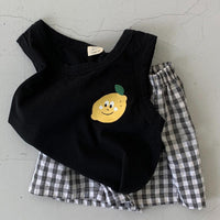 Children'S Boys And Girls Baby Cute Casual Cotton T-Shirt Shorts Two-Piece Baby Sleeveless Vest Suit
