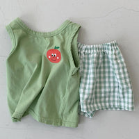 Children'S Boys And Girls Baby Cute Casual Cotton T-Shirt Shorts Two-Piece Baby Sleeveless Vest Suit