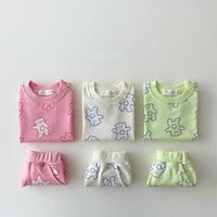 Cute bear short sleeve suit