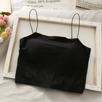 Pure Color Sling Vest Women Spring And Summer With A Chest Pad Tube Top Tide