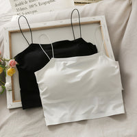 Pure Color Sling Vest Women Spring And Summer With A Chest Pad Tube Top Tide