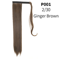 Velcro Ponytail Realistic Matte Silk Long Straight Hair Wig Ponytail