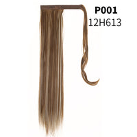 Velcro Ponytail Realistic Matte Silk Long Straight Hair Wig Ponytail