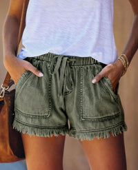 Nuovo Arrivo Casual Estate Vendita Calda Tasca Jeans Denim Donna Pantaloncini Alta Nappa Fasciatura Jeans Corti Sexy