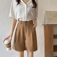Black Korean Style High Waist Straight Loose Trousers