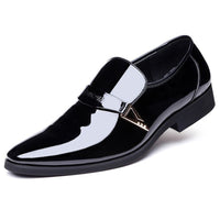 Men's Fashion Bright Leather Men's Shoes Over-Foot Single Shoes