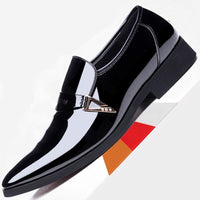 Men's Fashion Bright Leather Men's Shoes Over-Foot Single Shoes